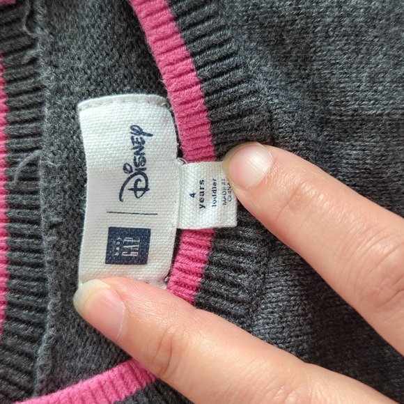 Disney GAP Minnie Mouse Sweater Dress, Gray, Size 4 - Picture 3 of 4